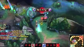 SKT T1 Faker Xerath awesome quadrakill, KR LOL Highlight