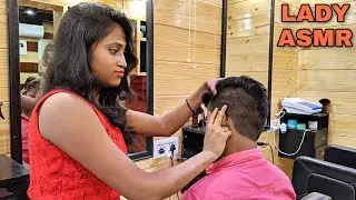 ASMR Head massage therapy by Indian lady barber Pakhi