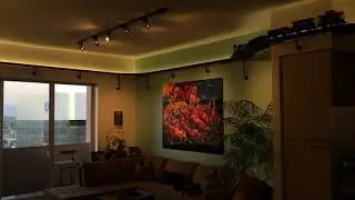 LGB G Scale Model Train suspended from ceiling.