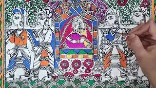 डोली कहार (2) Madhubani Painting ll Traditional Mithila Painting  2 ll ManjuArts