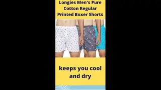 Longies Men's Pure Cotton Regular Printed Boxer Shorts #shorts