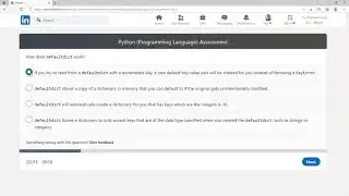 LinkedIn - Python Assessment - May 2021 - Passed