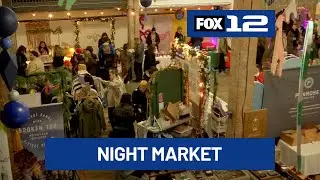 Rain doesn&rsquo;t deter shoppers at Portland Night Market holiday weekend
