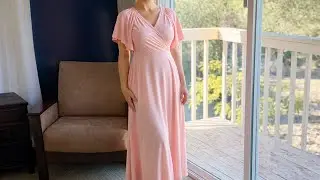 Wrap Maxi Dress Review | Deep V-Neck, Ruffle Sleeves, Flowy Summer Fit with Pockets