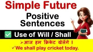 Simple Future Tense Positive Sentences | Future Indefinite Tense Structure | Rules | Examples
