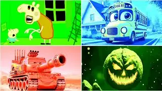 SCHOOL BUS EATER 🆚 LUNAR MOON 🆚 MCQUEEN TANK 🆚 PEPPA PIG EXE - COFFIN DANCE SONG | TILES HOP #072