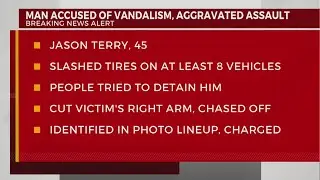 Man accused of vandalism, aggravated assault
