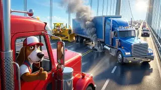 PAW Patrol Truck Stop: Al & The Pups Fix the Giant Rig 🚛🌉🚧 | Big Truck Pups Rescue