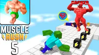 Monster School: MUSCLE RUSH RUN Vs Android MUSCLE RUSH CHALLENGE Minecraft Animation Walkthrough SK