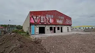 Derelict building with graffiti at Bridge of Don, Aberdeen