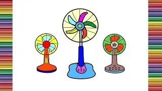 electric fan drawing for kids | Learn colors for kids when coloring electric fans
