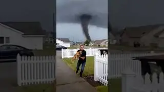 Man Saves Dog from Tornado 😳🌪️🐕