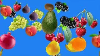 All Fruit falling Green screen/ Fruits  ANIMATION/ Fruits RAIN / Background VIDEO