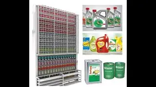 Cans Carousel For Vertical Storage Of Cans-Bins Of Cooking-Automotive Oils-Lubricants-Grease