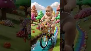 Candy delivery man #viral #shorts #baby #sweet #rainbow #bike #deliveryboy #ai #candy #fyp #like