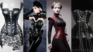 Fabulous latex & leather corset designs ideas#how to wear/style latex corset dresses ideas