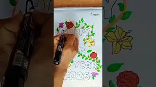 Happy New Year 2️⃣0️⃣2️⃣6️⃣ Celebrate 🥳🥂 #drawing #art #coloring #newyear