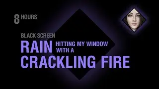 Rain Hitting My Window with a Crackling Fire | Black Screen | Relax, Sleep, Focus