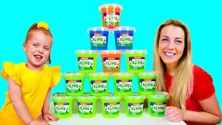 Haciendo SLIME GIGANTE | Alex y Gaby Montan en Caballo de Juguete