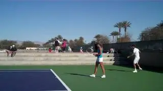 Yanina Wickmayer practices at Indian Wells 2010