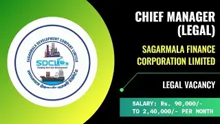 SMFCL | Chief Manager (Legal) Govt Vacancy 2025 | ₹2.4 Lakh Salary