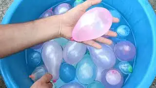 balloon  popping show water balloons pop with blue colour tube🍭🍬  #13