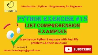 Python Exercise # 15 | List Comprehension Examples