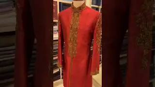 Red sherwani for wedding #shorts #youtubeshorts #shortvideo #sherwani
