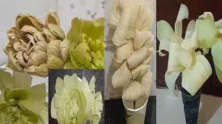 Corn Husk Flowers|Zero waste Craft |#Diy corn husk flower Tutorial💐💐