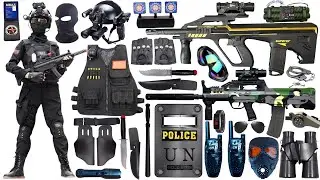 Special Forces military toy gun set unboxing, AUG assault rifle, Barrett sniper rifle, AK47 rifle