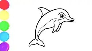 Dolphin Drawing, Painting & Coloring For Kids and Toodlers 