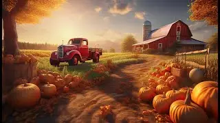 Relaxing Autumn Farm Ambience | Pumpkin Patch | Nature and Farm Animal Sounds