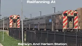 Railfanning At Berwyn and Harlem Station, Chicago Illinois.