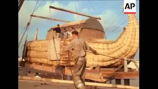 SYND 05/05/1969 PAPAYRUS BOAT RA II PREPARES FOR VOYAGE