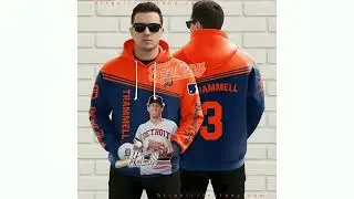 Detroit Tigers Alan Trammell Player 3D Printed Hoodie Orange Blue