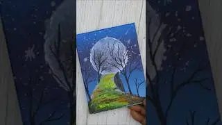 Easy Night painting with Acrylic Color - Art By Ashutosh