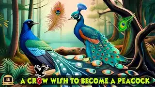 🦉🌈 The Crow 🦅 Who Became a Peacock 🦚🌟| English Story | Educational moral adventure bedtime story kid