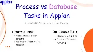 Appian Task Management Explained &mdash; Process vs Database + Live Insurance POC