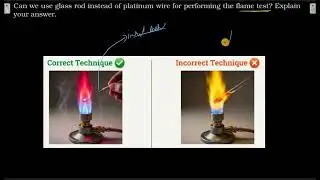 Can we use glass rod instead of platinum wire for performing the flame test? Explain your answer.