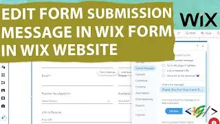 How to Edit / Change Form Submission Message in Wix Website | Submit Message