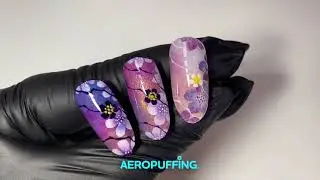 Aeropuffing Nail Art Tutorial &ndash; Purple Sakura