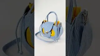 Сумочка блакитна із шнура. Bag made of cotton rope.  #bag #crossbodybag
