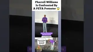 Pharrell Williams Is Confronted By PETA Protester - Celebrity Animal Interactions & Encounters Video