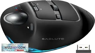 SABLUTE Wireless Trackball Mouse Ergonomic Bluetooth Rechargeable Computer Mouse Backlit