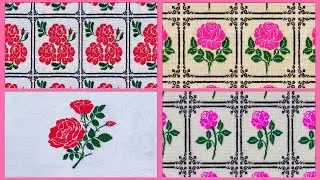 Rose Flower Dusuti Bedsheet Design Collection, Dusuti Ka Chadar Design, Easy Cross Stitch Designs