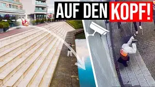 &Uuml;berwachungskamera filmt HEFTIGEN Parkour FAIL! & Im TANGA &uuml;ber die EISBAHN?! | Full Send in Kleve