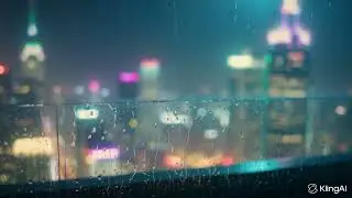 Neon Rain on a Cyber Umbrella ☔ 4K Dark Ambient Sleep | Deep Focus, Rain Sounds, Night Relax