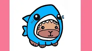 HOW TO DRAW A CUTE CAPYBARA SHARK | EASY STEP BY STEP ❤ Drawing to draw