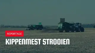 Kippenmest strooien met loonbedrijf Van der Poel