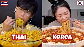 THAI NOODLES VS KOREAN NOODLES! 🍜🆚🍜🙀